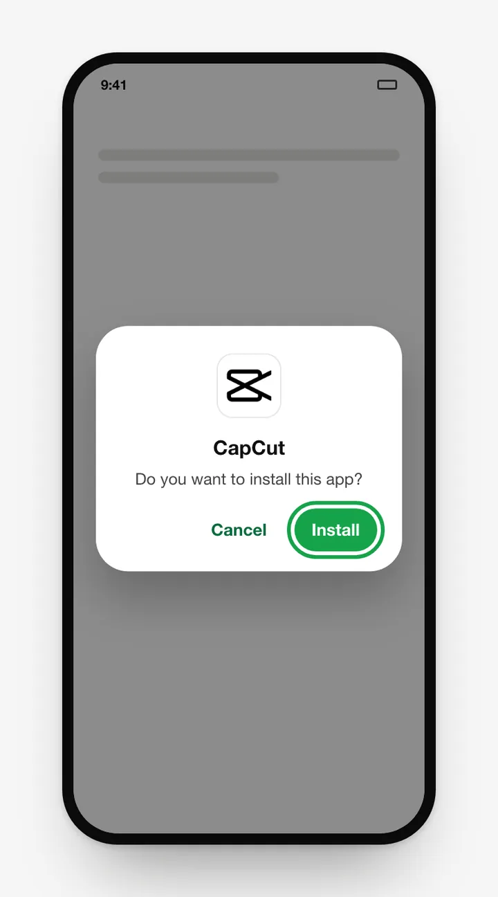 Illustration: Android install prompt for the CapCut APK file